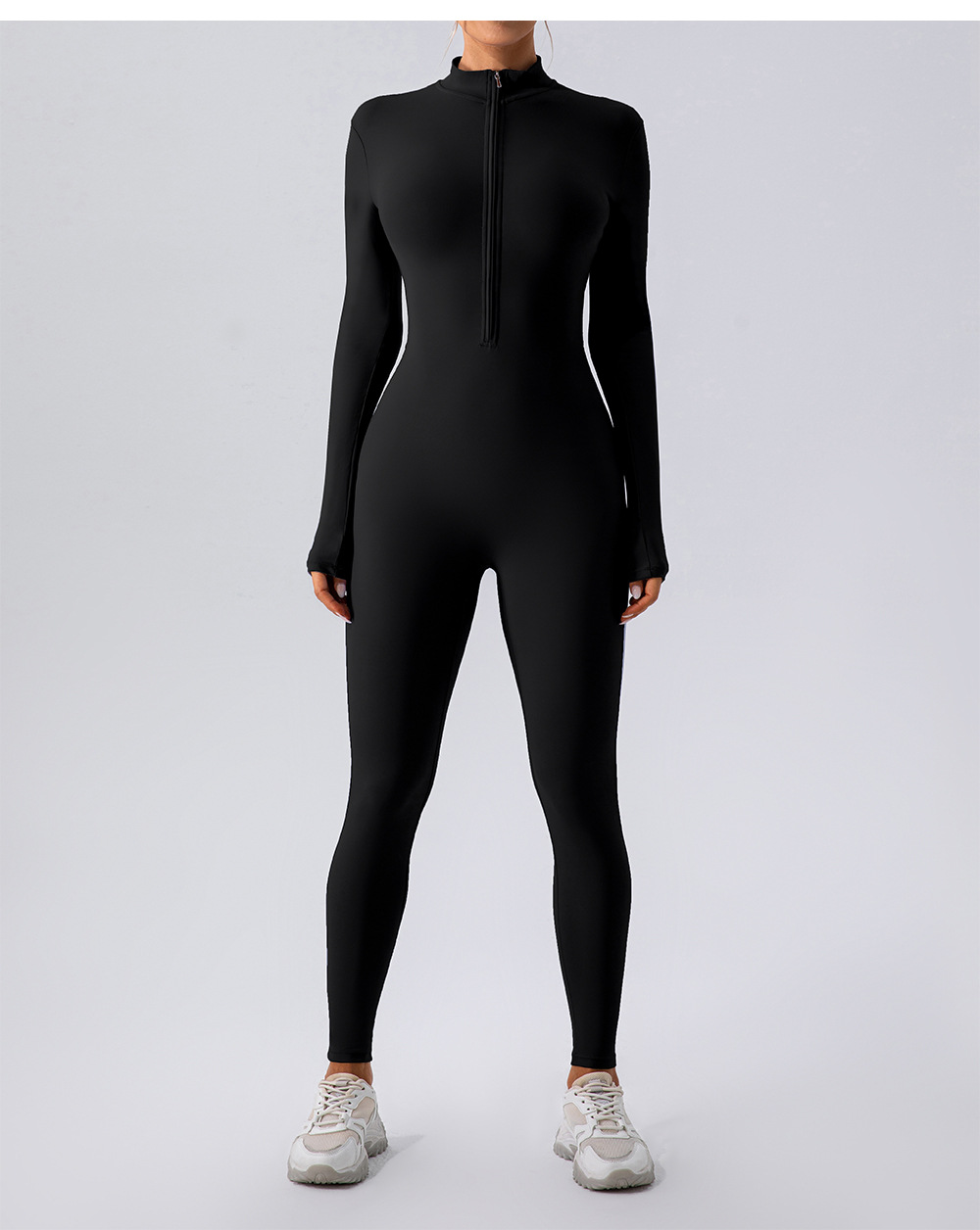 Fleece-Lined Yoga Jumpsuit – Warm Winter Workout Outfit