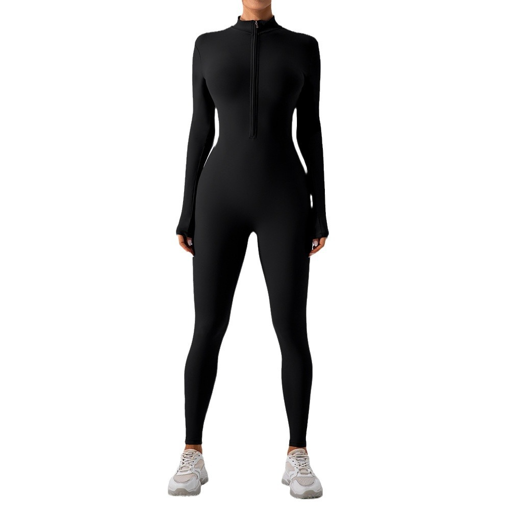 Fleece-Lined Yoga Jumpsuit – Warm Winter Workout Outfit