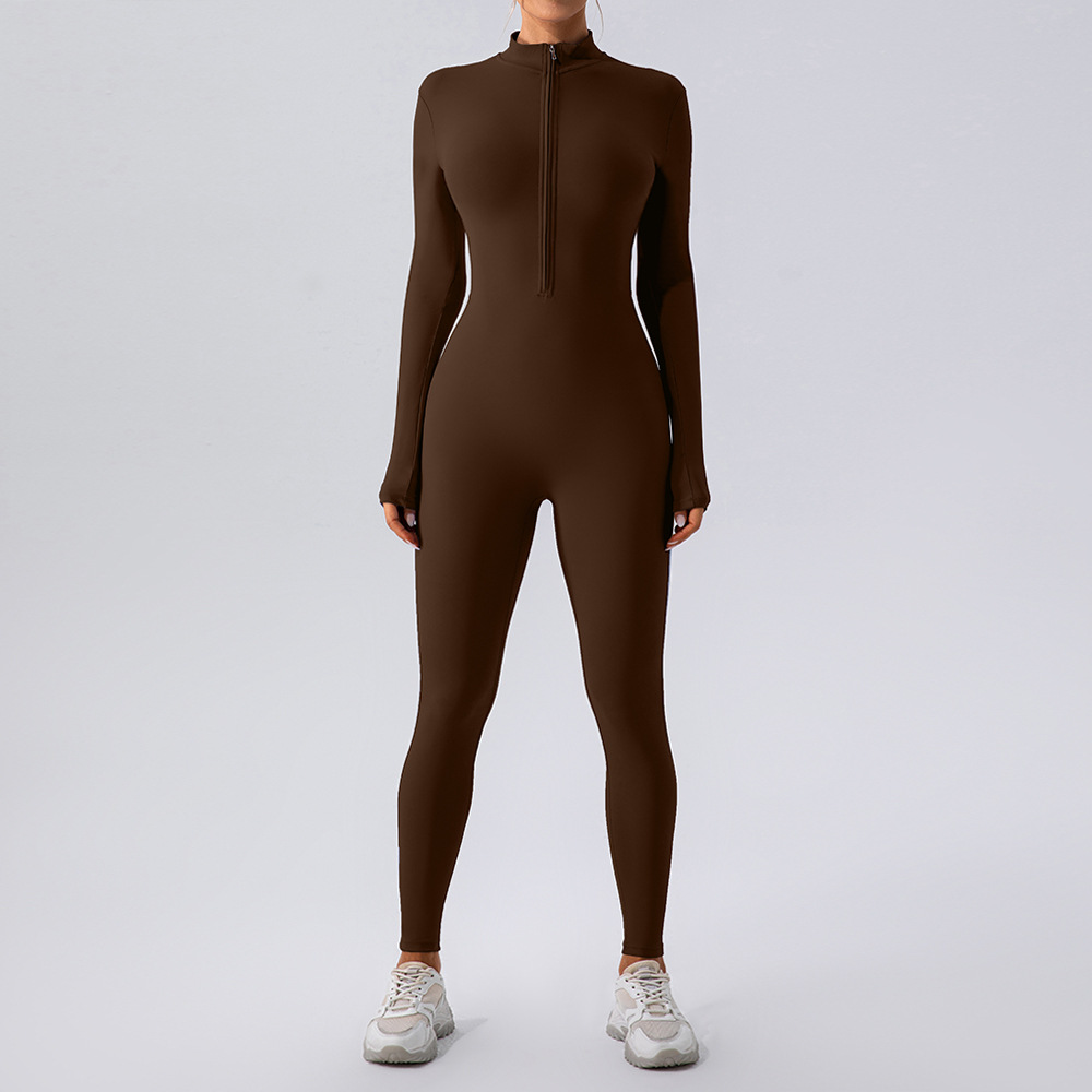 Fleece-Lined Yoga Jumpsuit – Warm Winter Workout Outfit