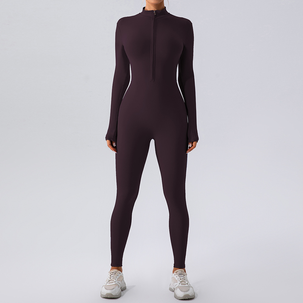 Fleece-Lined Yoga Jumpsuit – Warm Winter Workout Outfit