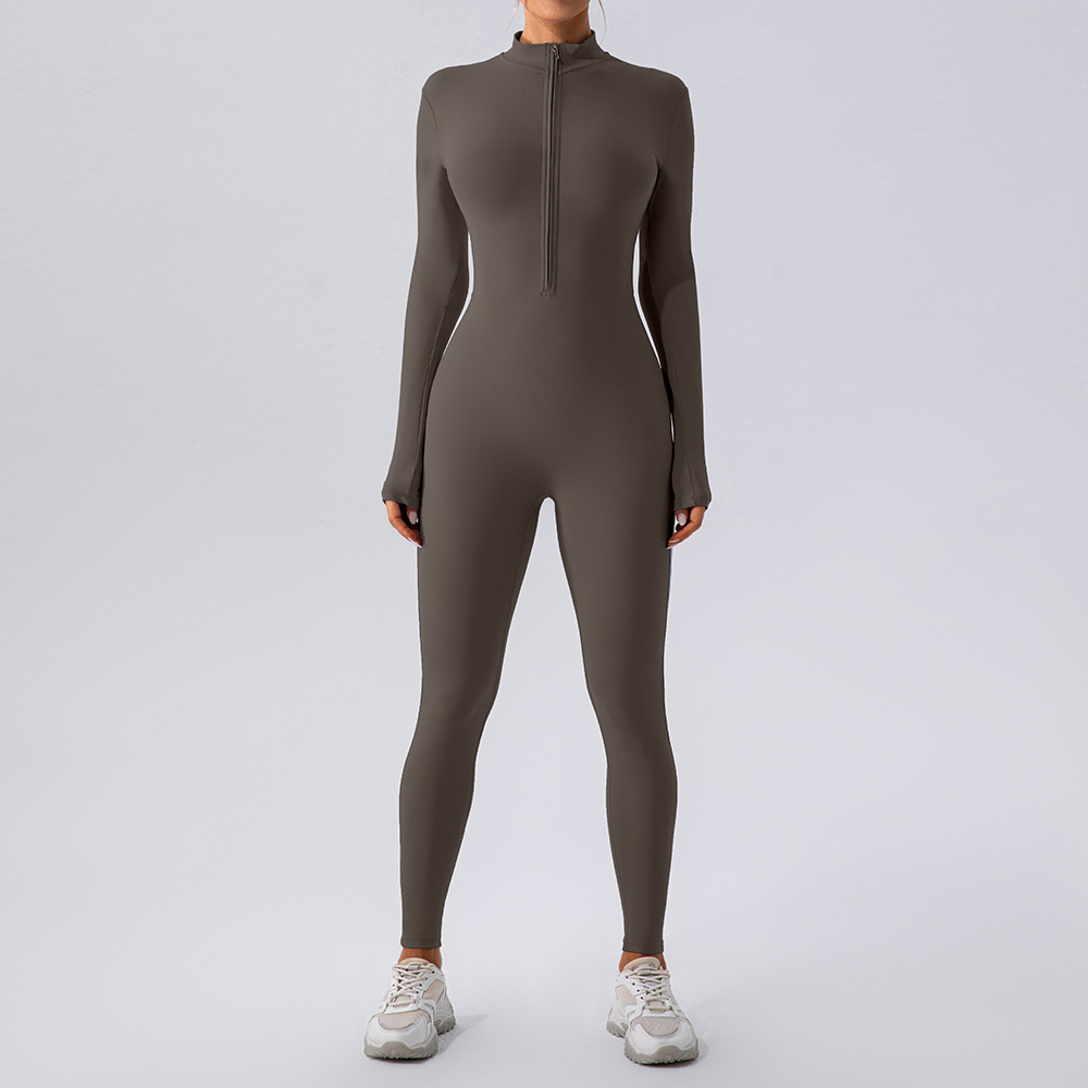 Fleece-Lined Yoga Jumpsuit – Warm Winter Workout Outfit