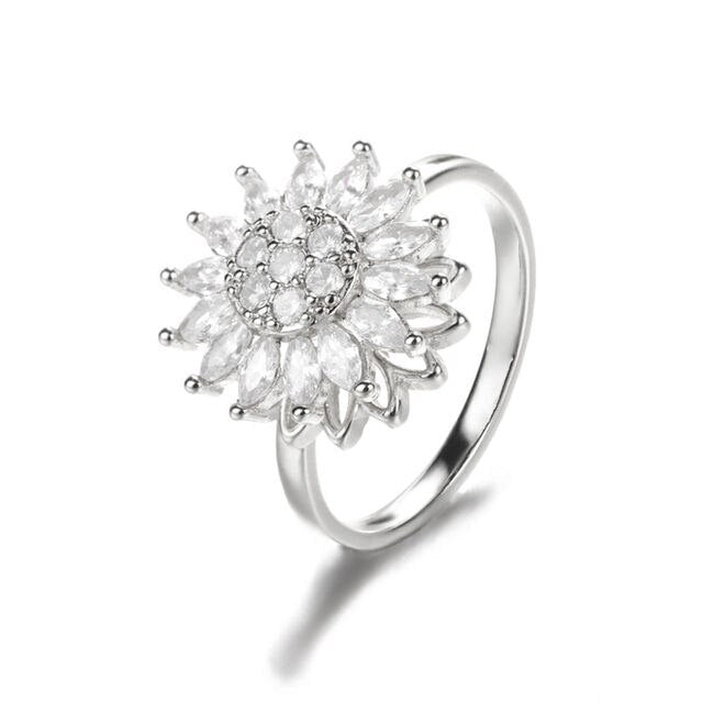 Sunflower Fidget Ring – Anxiety Relief Spinner Ring Gift